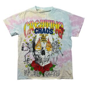MNML Shirt Womens Extra Small Colorful Band Metal Punk Graphic Tee Short Sleeve